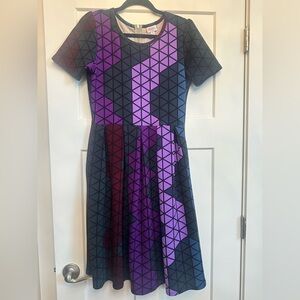 LuLaRoe Amelia Dress, Unicorn!!! purple, size medium.